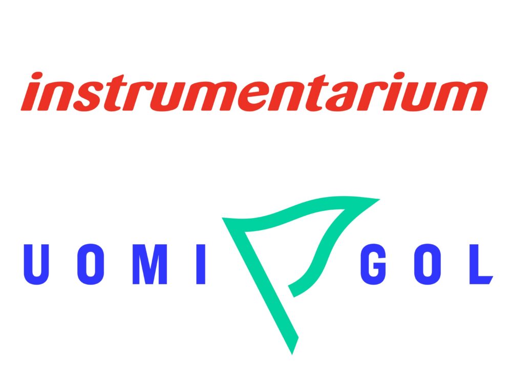Kuvassa Instrumentariumin ja Golfliiton logot.