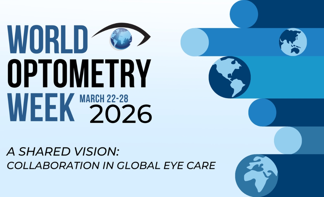 Optometriaviikon englanninkielinen kuva, missä mainittu ajankohta 22.-28.3.2026.